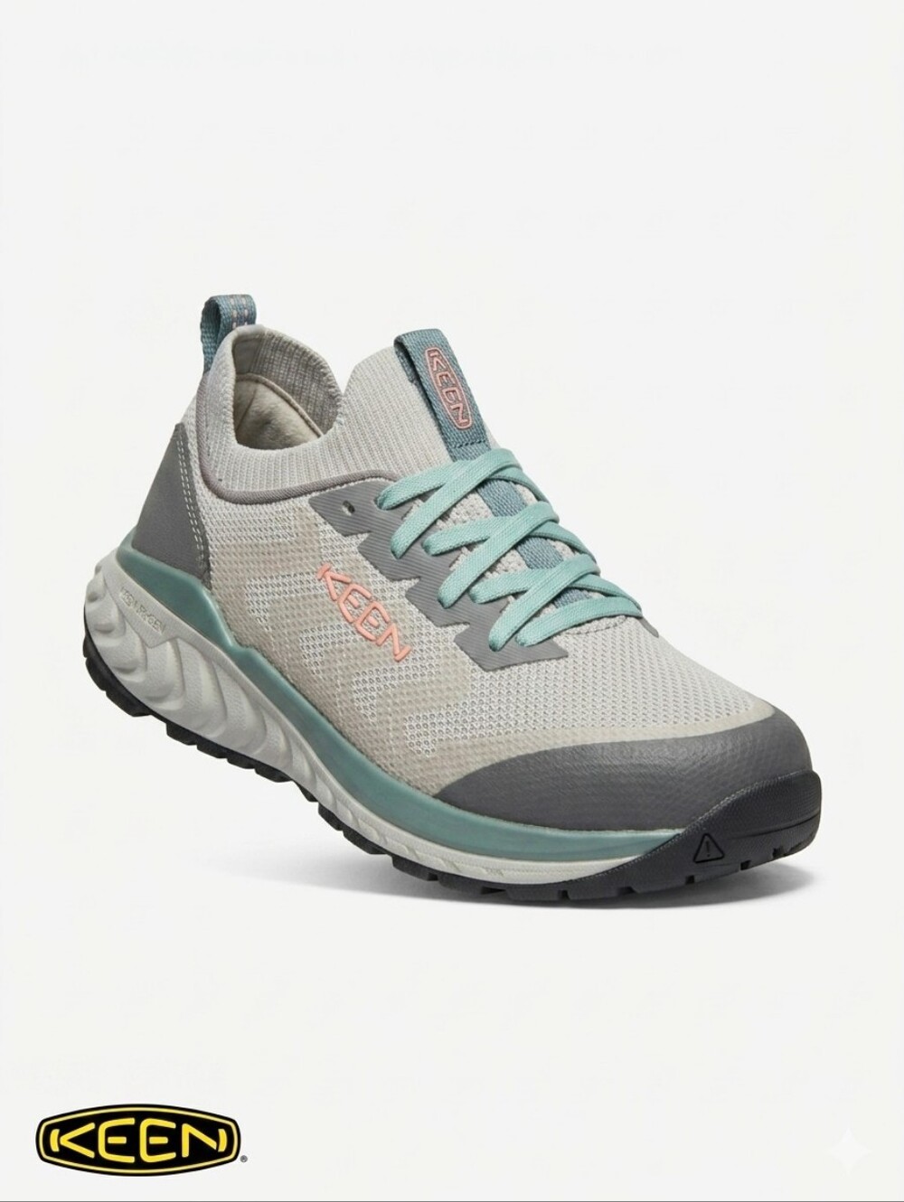 Keen Women's Light Gray and Teal Athletic Sneaker